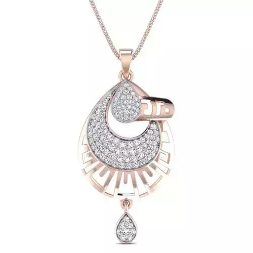 Women pendant 3dm stl render detail