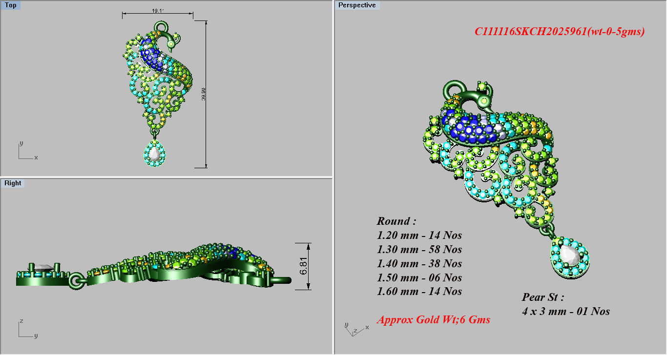 Women pendant 3dm stl render detail 3D print model_4