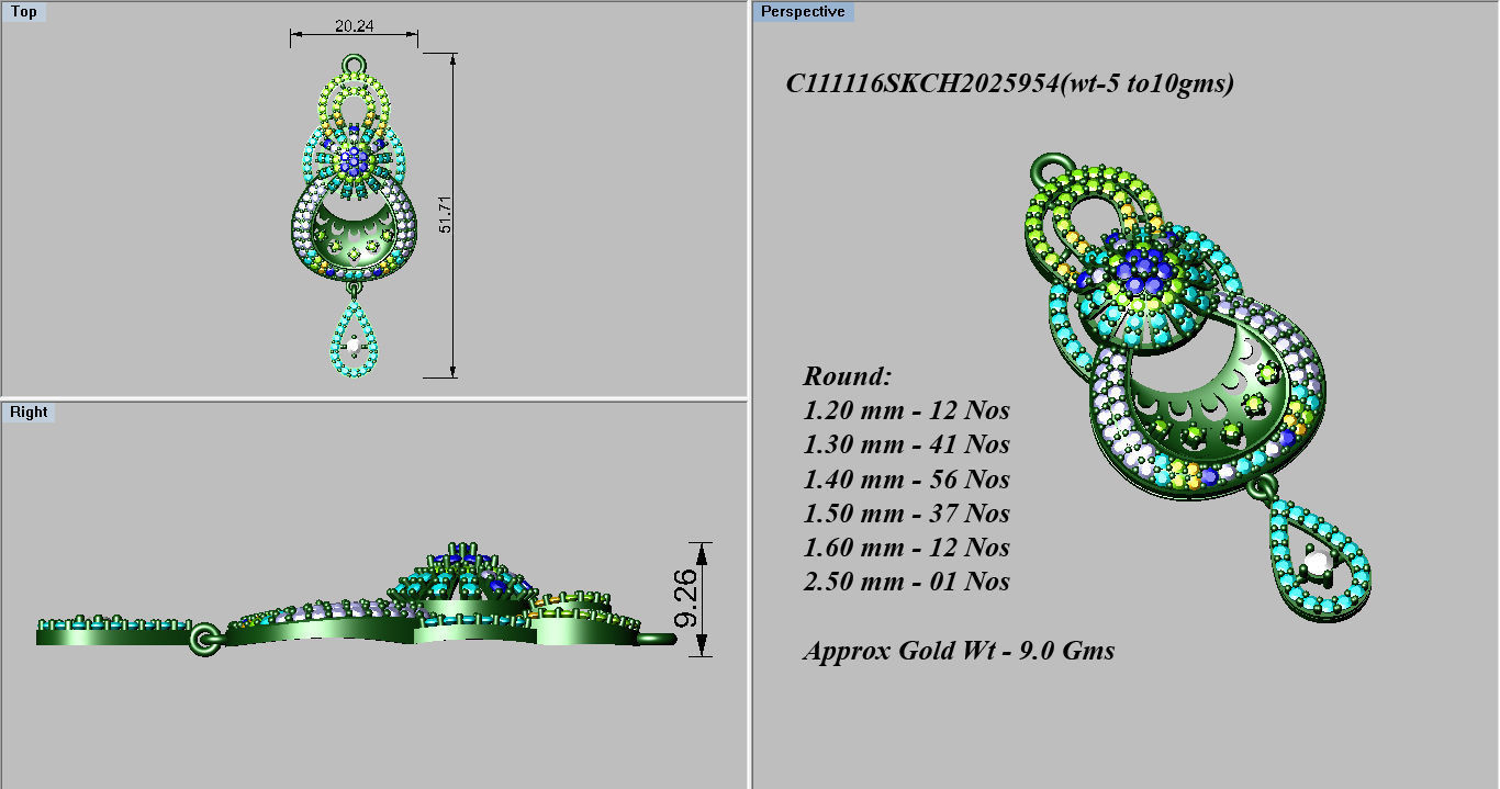 Women pendant 3dm stl render detail 3D print model_4