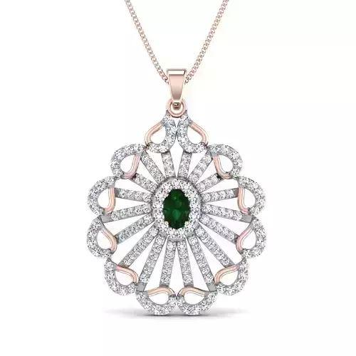 Women pendant 3dm stl render detail