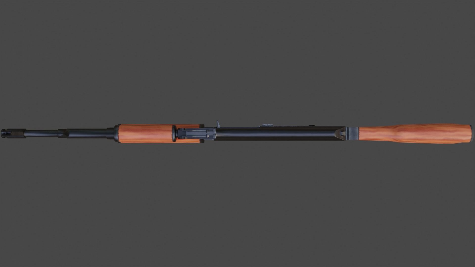 Low Poly AK-47 Unwrapped Textured Game-Ready UDIM Low-poly 3D model_8