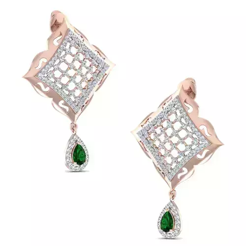 Women earrings 3dm stl render detail