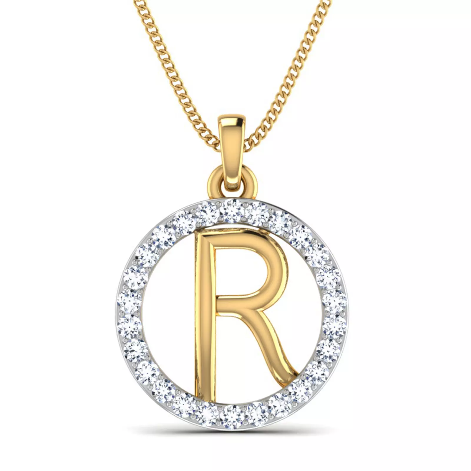 Alphabet - R pendant 3dm render detail 3D print model_0