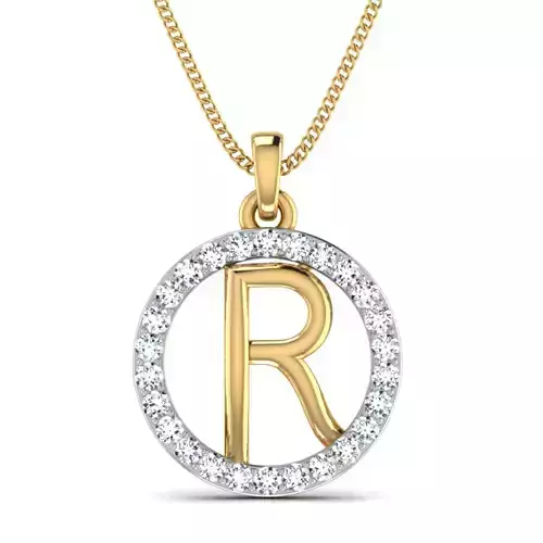 Alphabet - R pendant 3dm render detail