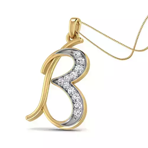 Alphabet - B pendant 3dm render detail