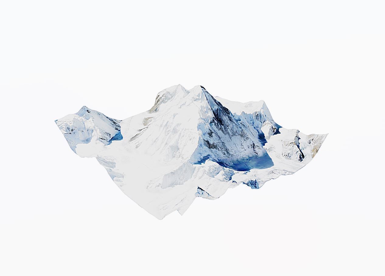 K2 Mountain - k2 mount Low-poly 3D model_3