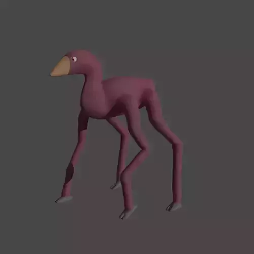 Alien Bird Base mesh Low-poly 3D model