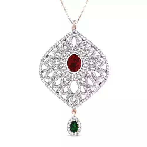 Women pendant-earrings set 3dm stl render detail 3D print model