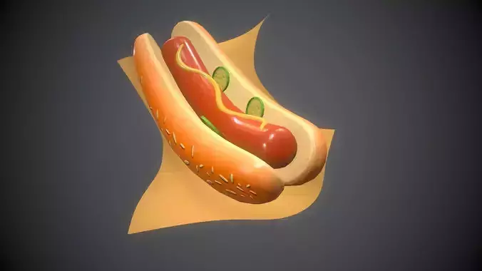 3D Hot Dog Low-poly 3D model
