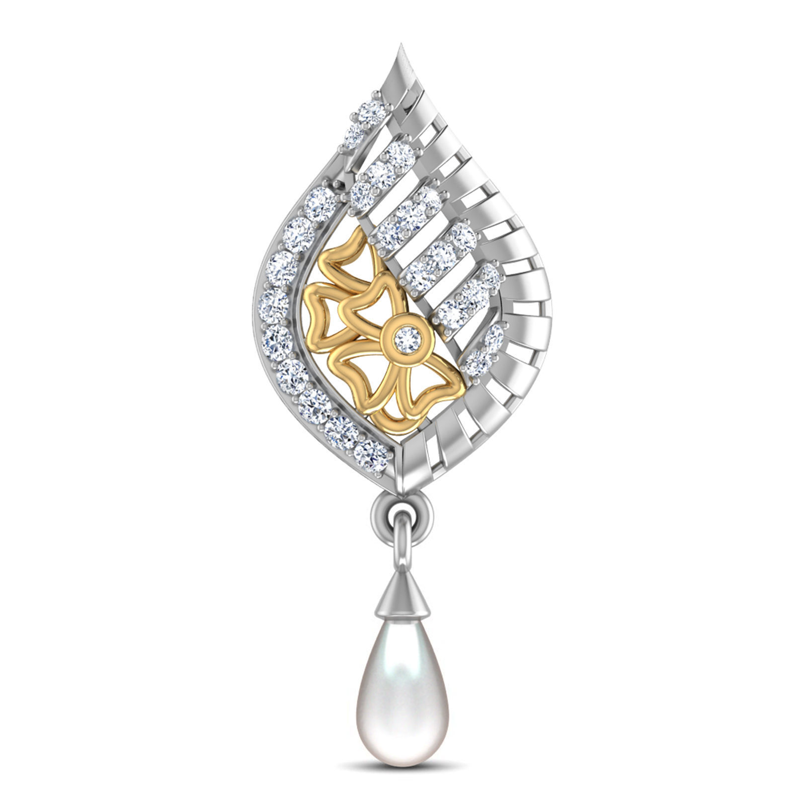 Women pendant-earrings set 3dm stl render detail 3D print model_3