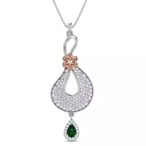 Women pendant-earrings set 3dm stl render detail 3D print model
