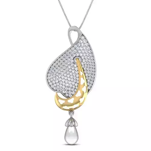 Women pendant-earrings set 3dm stl render detail 3D print model