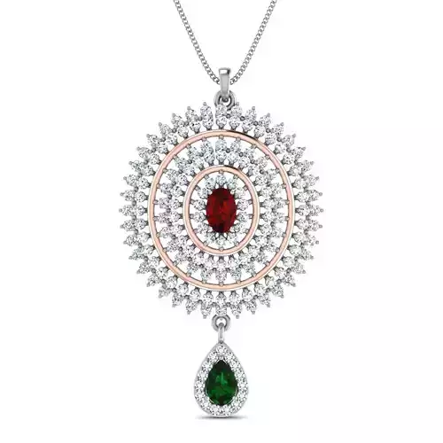 Women pendant-earrings set 3dm stl render detail 3D print model