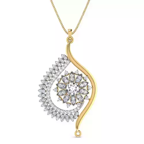 Women pendant-earrings set 3dm stl render detail 3D print model