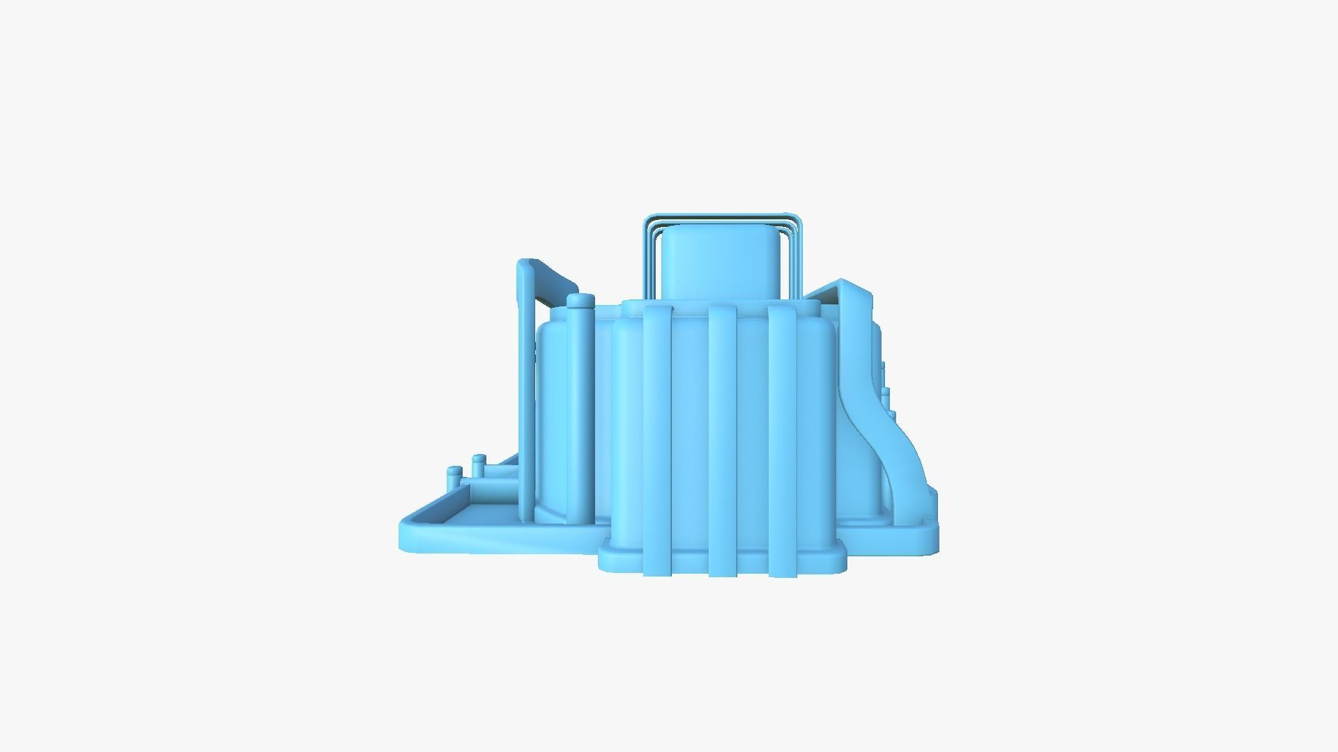 SciFi Bank A07 Black - Sci Fi Exterior Design Low-poly 3D model_11