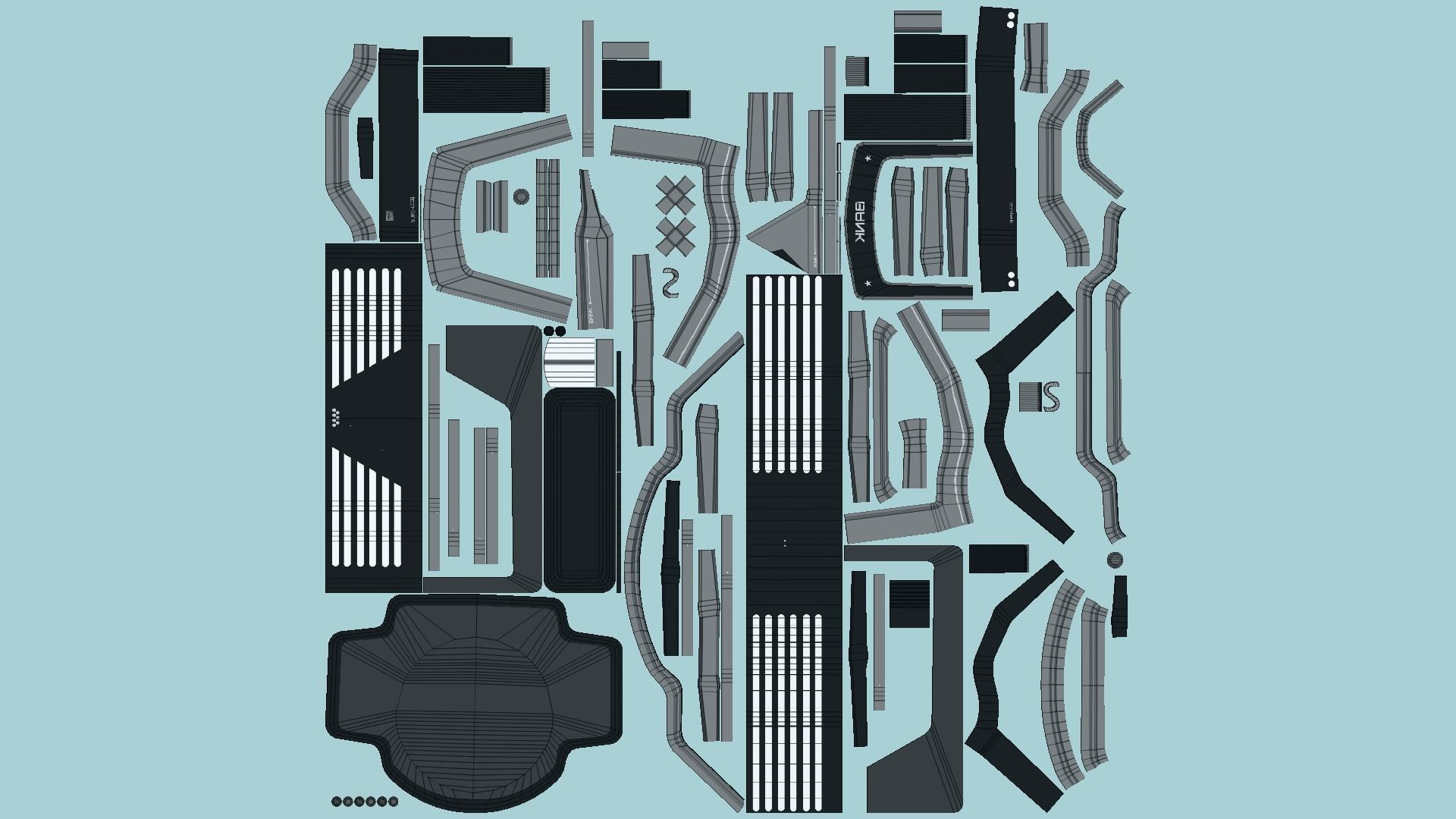 SciFi Bank A07 Black - Sci Fi Exterior Design Low-poly 3D model_5