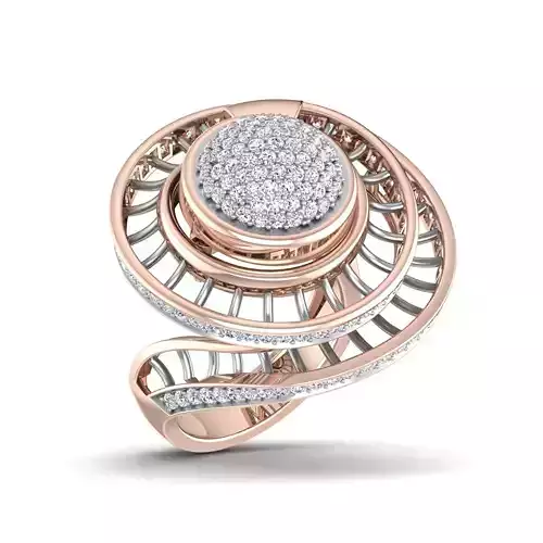 Women cocktail ring 3dm stl renders detail