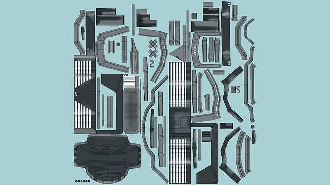 SciFi Bank A09 Dark Metal - Sci Fi Exterior Design Low-poly 3D model 6