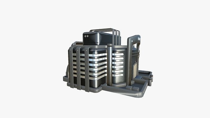 SciFi Bank A09 Dark Metal - Sci Fi Exterior Design Low-poly 3D model 4