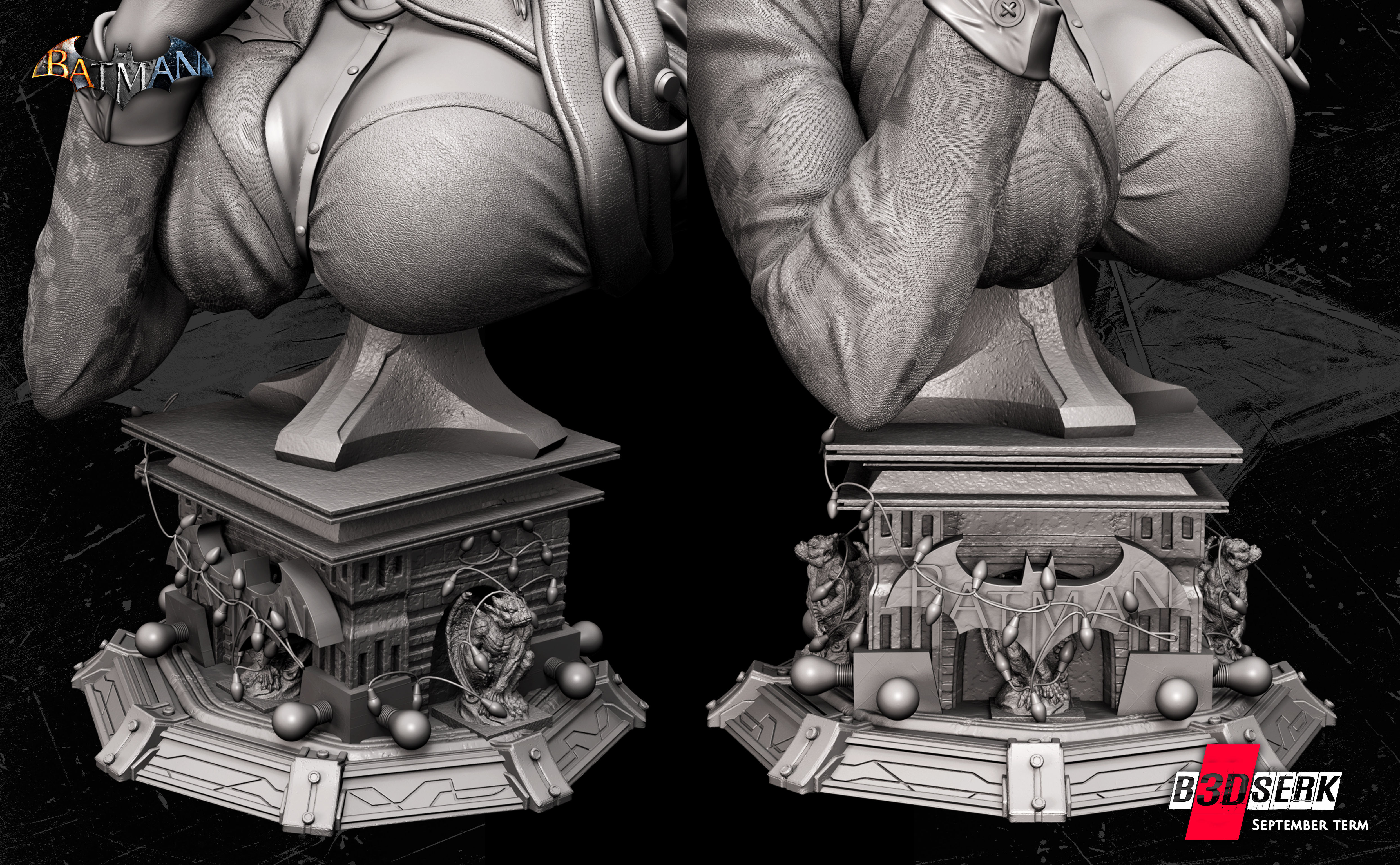 B3DSERK September term 2022 Harley Quinn Bust ready for printing 3D print model_3