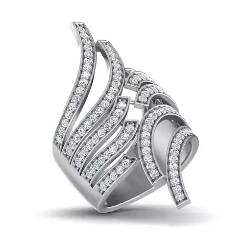 Women cocktail ring 3dm stl renders detail