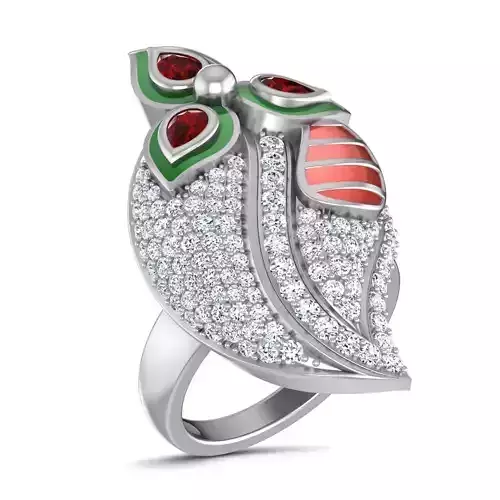 Women cocktail ring 3dm stl renders detail