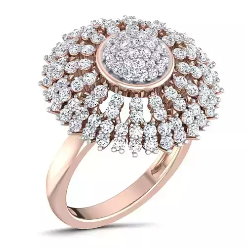 Women cocktail ring 3dm stl renders detail