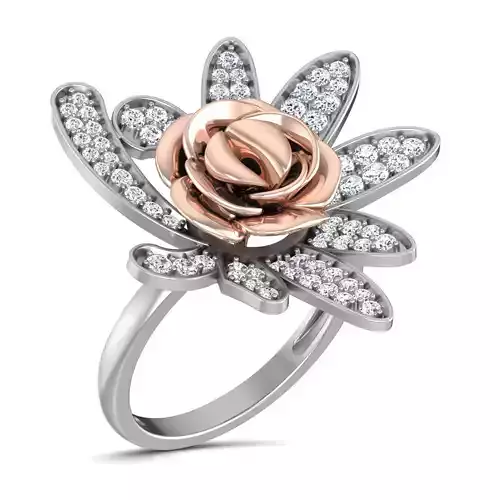 Women cocktail ring 3dm stl renders detail