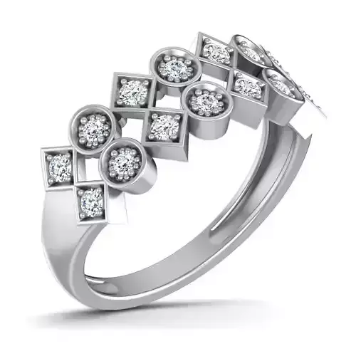 Women Diamond Ring 3dm render details