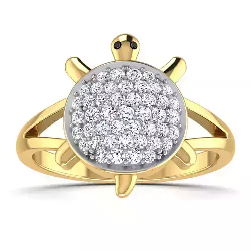 Turtle Women Diamond Ring 3dm render details 3D print model