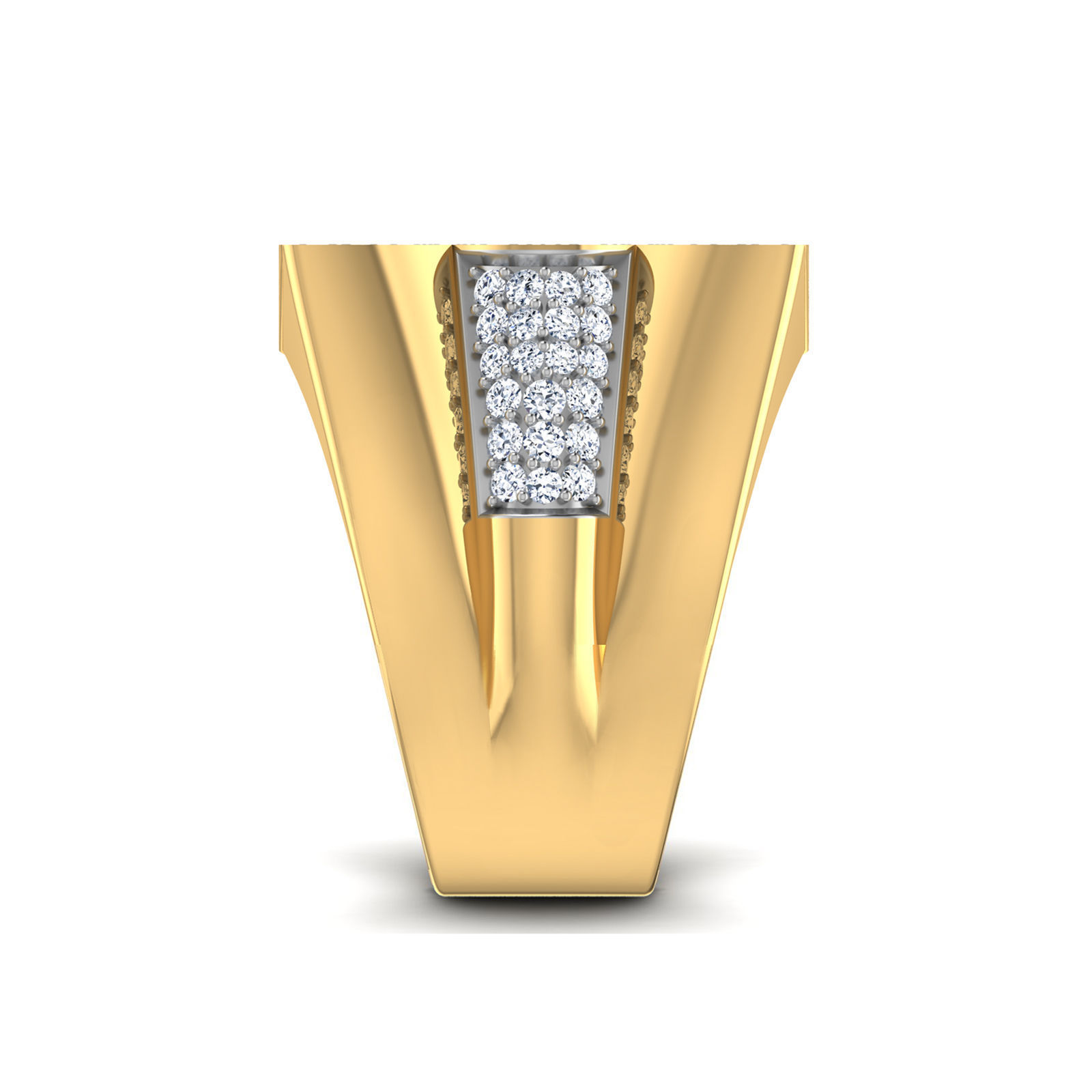 Gents Diamond Ring 3dm render details 3D print model_2