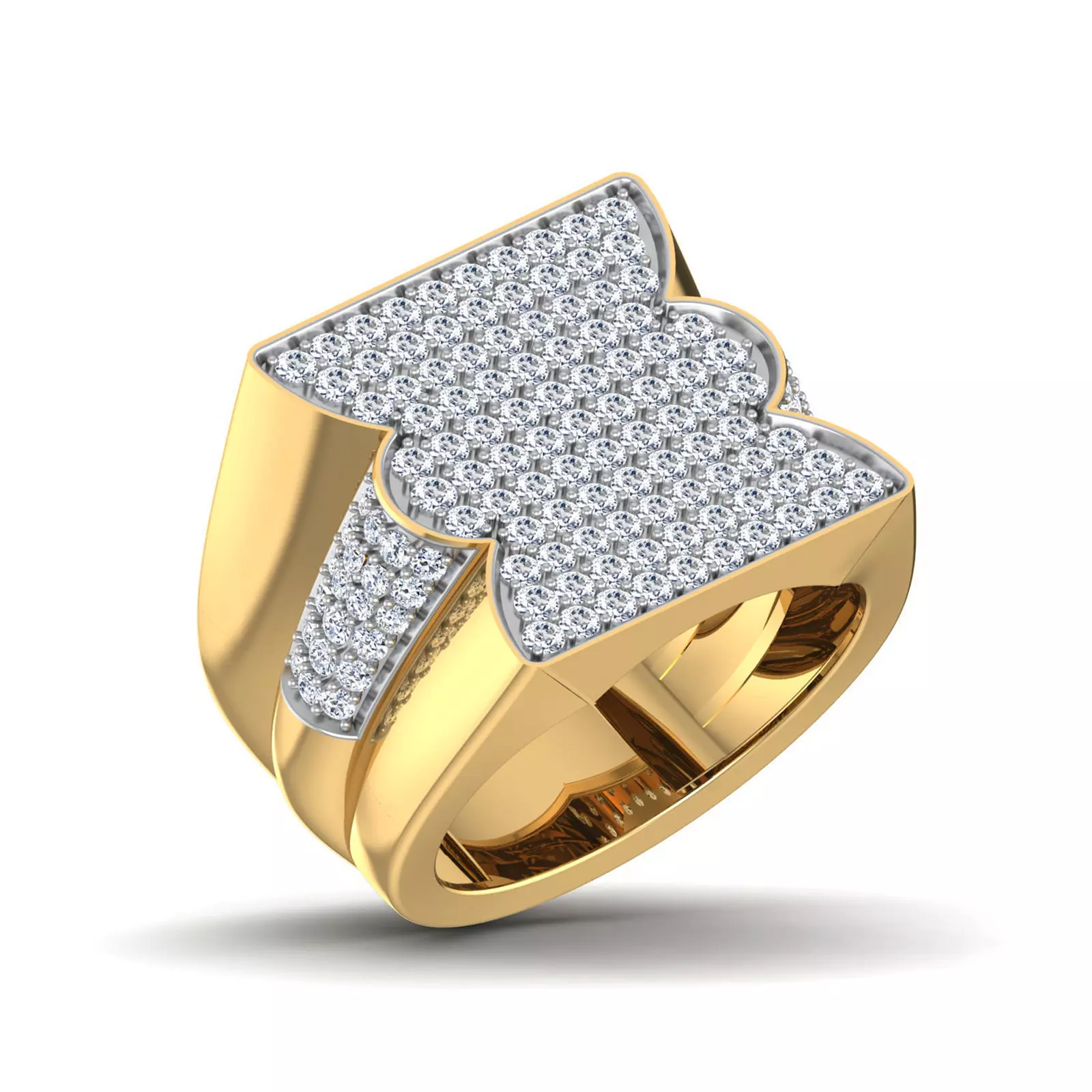 Gents Diamond Ring 3dm render details 3D print model_0