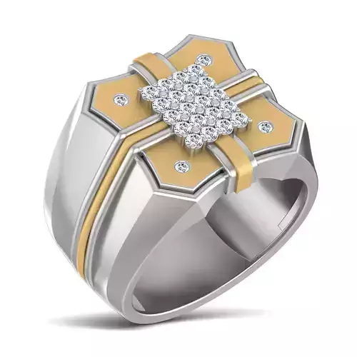 Gents Diamond Ring 3dm render details