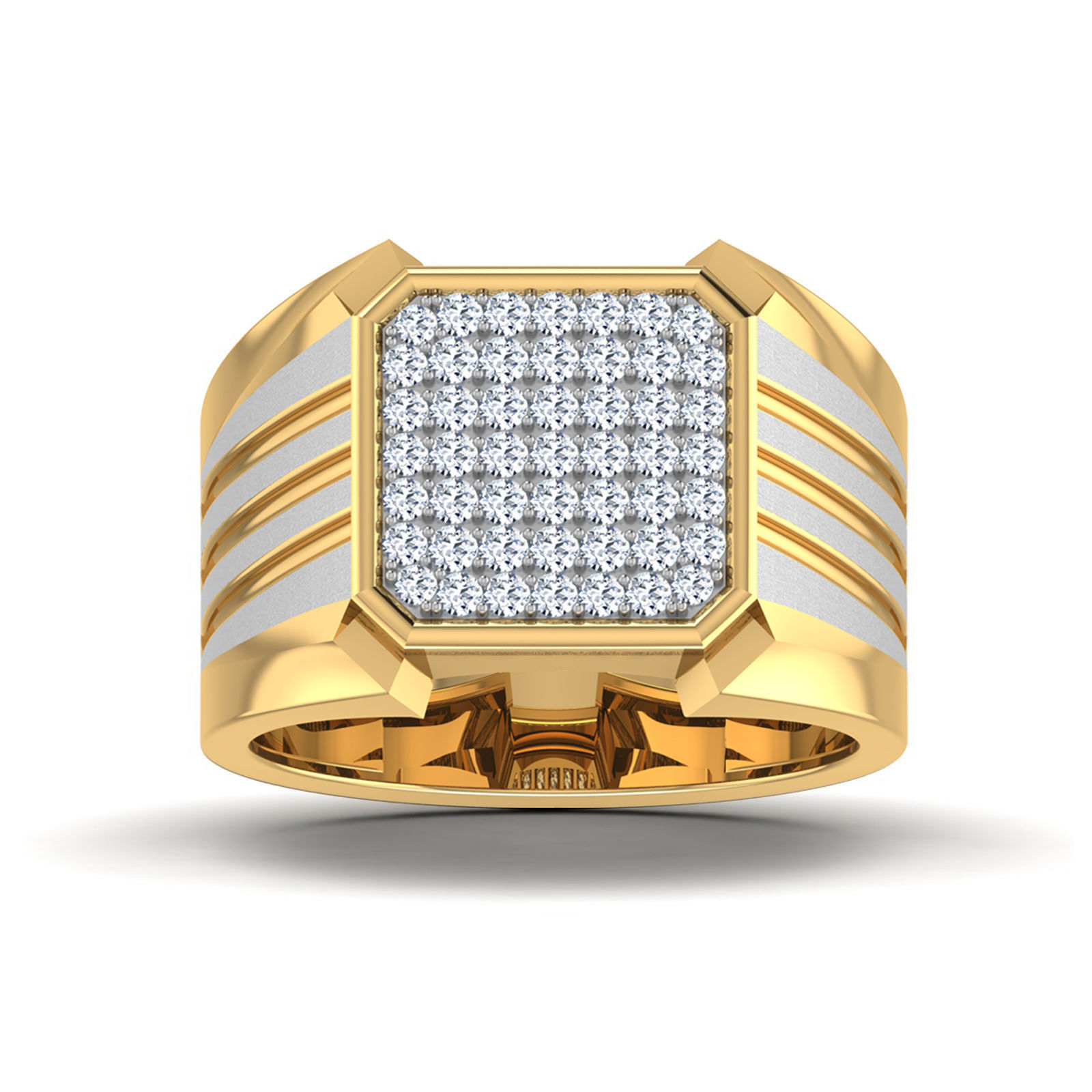 Gents Diamond Ring 3dm render details 3D print model_3