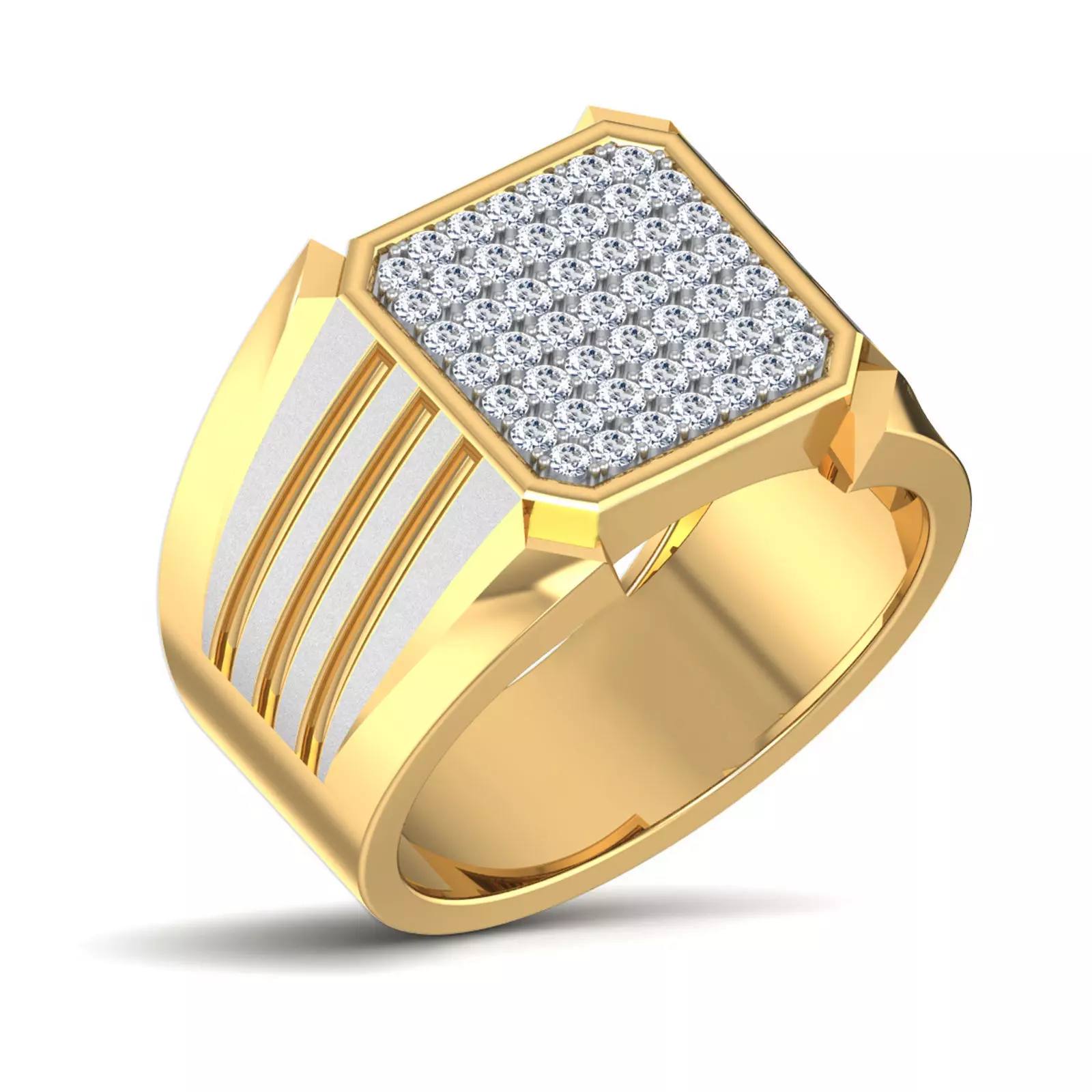 Gents Diamond Ring 3dm render details 3D print model_0