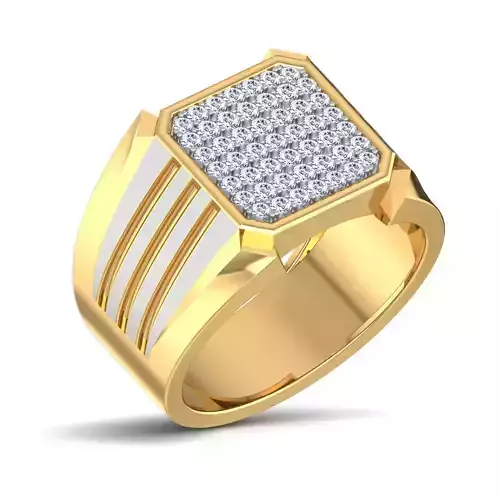 Gents Diamond Ring 3dm render details