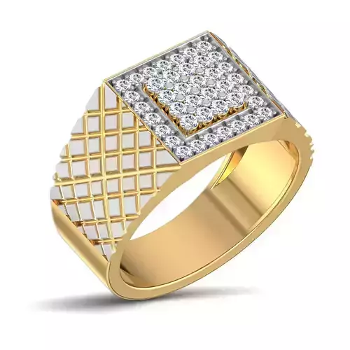 Gents Diamond Ring 3dm render details