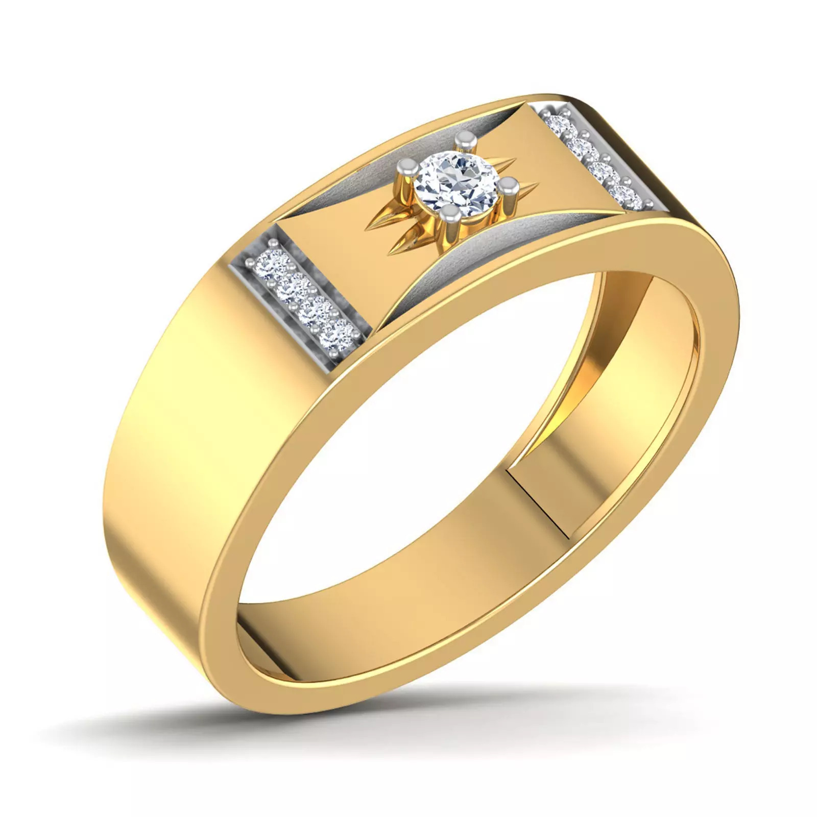 Gents Diamond Ring 3dm render details 3D print model_0