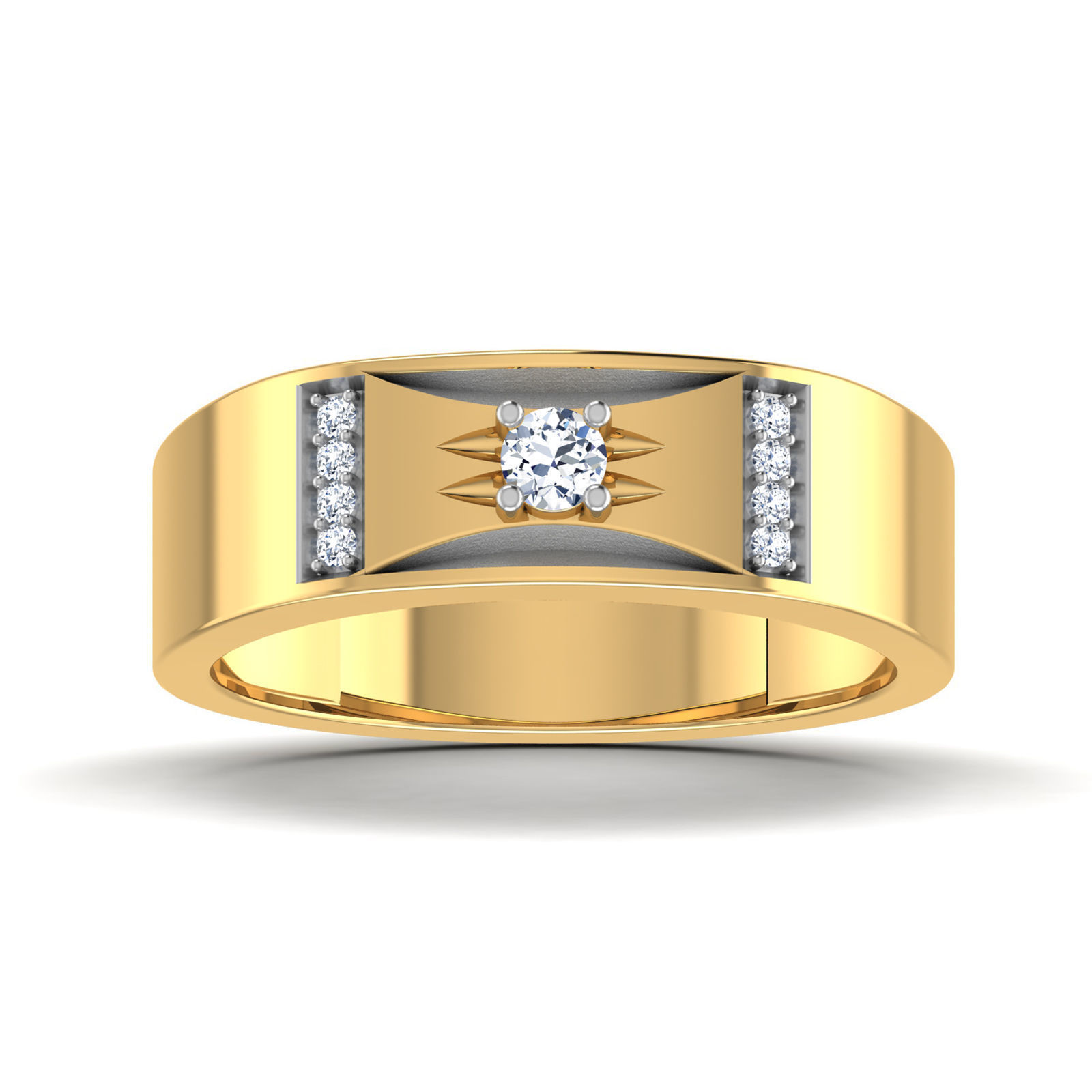 Gents Diamond Ring 3dm render details 3D print model_3