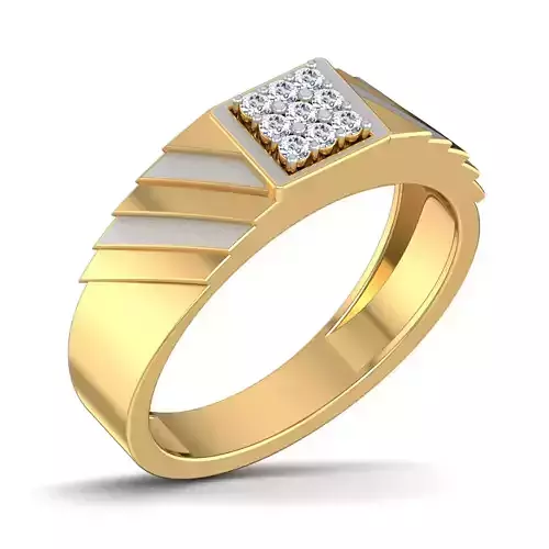 Gents Diamond Ring 3dm render details