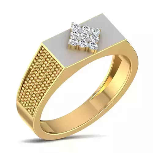 Gents Diamond Ring 3dm render details