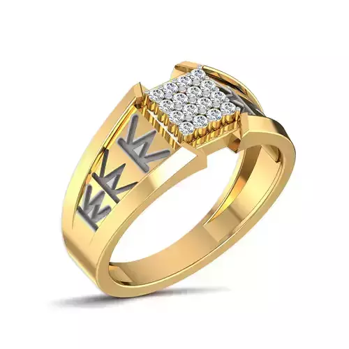 Gents Diamond Ring 3dm render details 3D print model