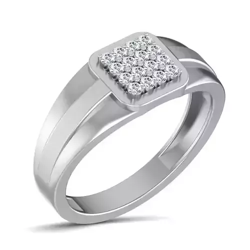 Gents Diamond Ring 3dm render details