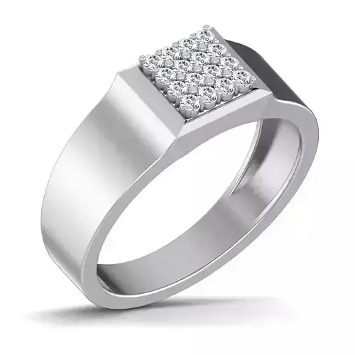 Gents Diamond Ring 3dm render details