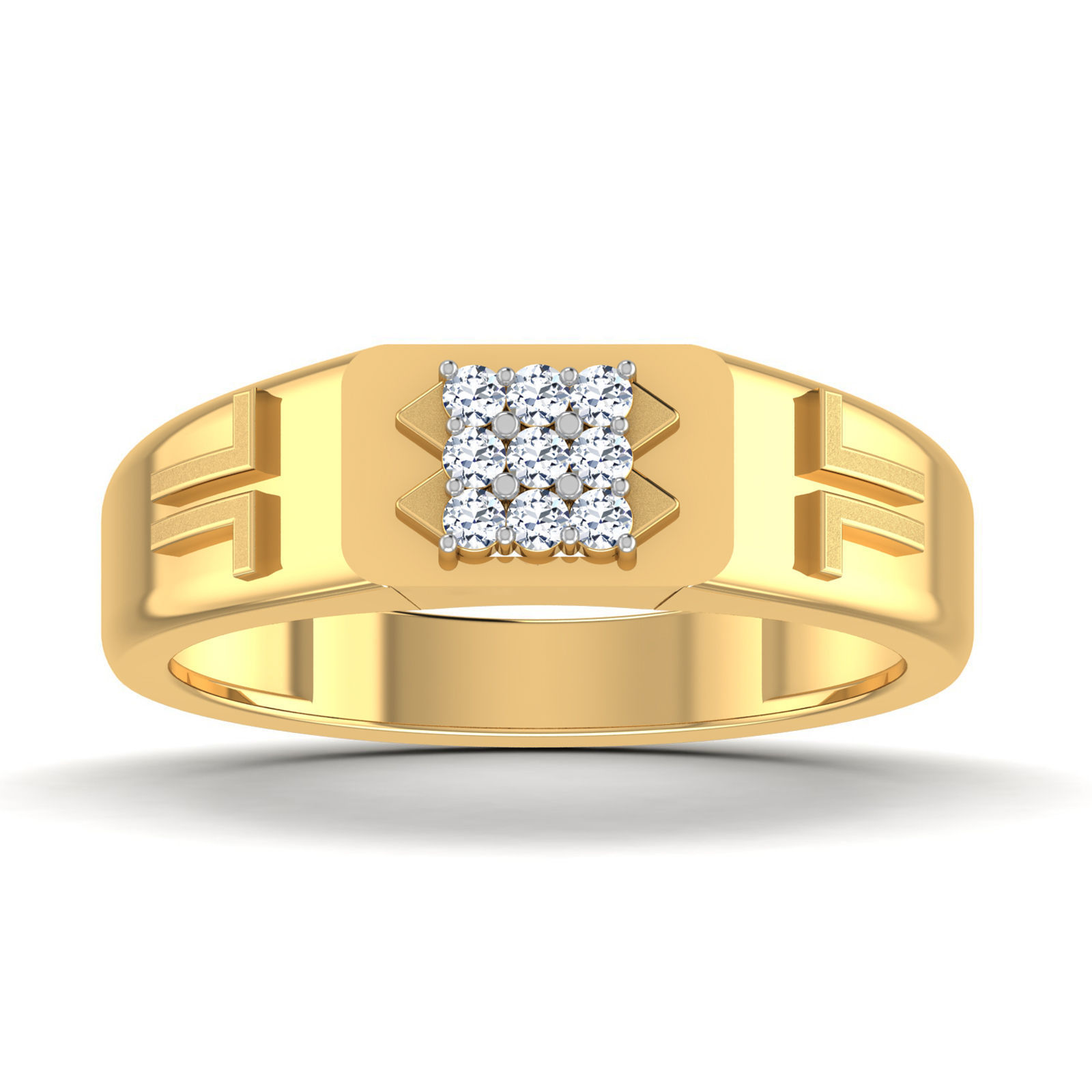 Gents Diamond Ring 3dm render details 3D print model_3