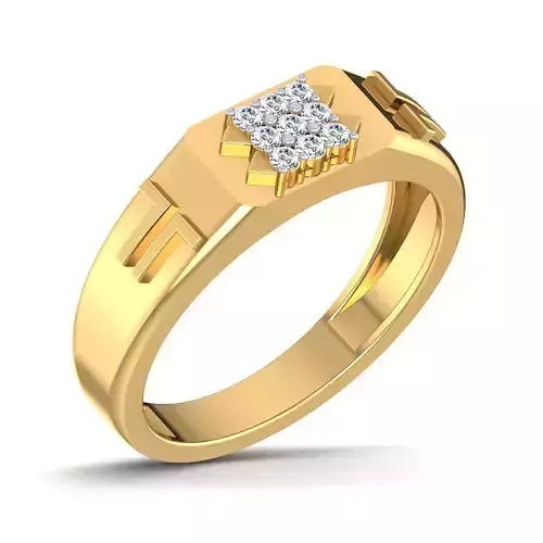 Gents Diamond Ring 3dm render details