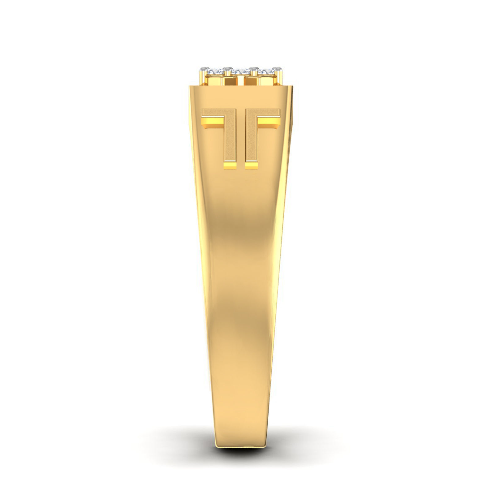 Gents Diamond Ring 3dm render details 3D print model_2