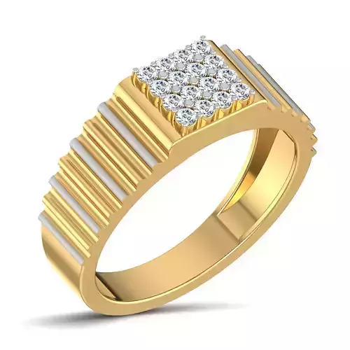 Gents Diamond Ring 3dm render details