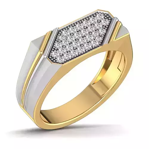 Gents Diamond Ring 3dm render details