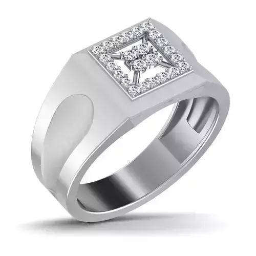 Gents Diamond Ring 3dm render details 3D print model